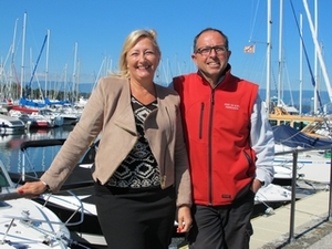 Marie-Christine Chambat (secrétaire du port) et Yves Erganian (garde-port).