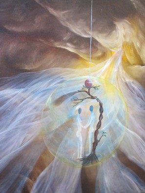 Exposition ' Le monde des sphères', Huile sur toile de Hubert Deguyon